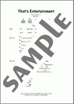 That's Entertainment(The Jam) 楽譜 ギター（コード） ダウンロード