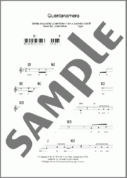 Guantanamera(Pete Seeger) 楽譜 ピアノ（歌詞 & コード） ダウンロード