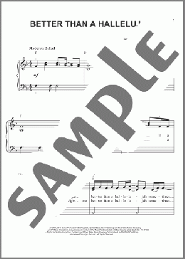 Better Than A Hallelujah(Amy Grant) 楽譜 ピアノ（ソロ） ダウンロード