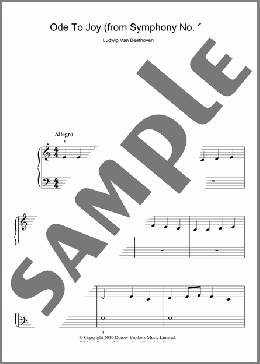 Ode To Joy from Symphony No. 9, Fourth Movement(Ludwig Van Beethoven) 楽譜 ピアノ（ソロ） ダウンロード