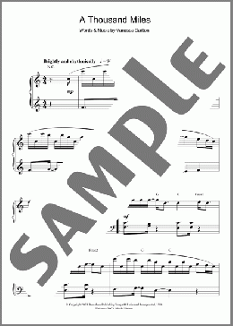 A Thousand Miles(Vanessa Carlton) 楽譜 ピアノ（ソロ） ダウンロード