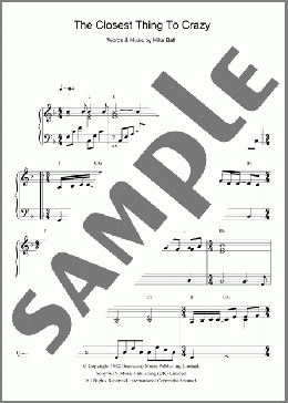 The Closest Thing To Crazy(Katie Melua) 楽譜 ピアノ（ソロ） ダウンロード