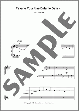 Pavane Pour Une Enfante Defunte(Maurice Ravel) 楽譜 ピアノ（ソロ） ダウンロード