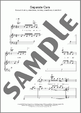 Separate Cars(Boyzone) 楽譜 その他 ダウンロード