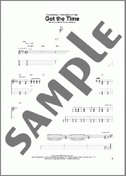 Got The Time(Anthrax) 楽譜 ギター（ソロ） ダウンロード