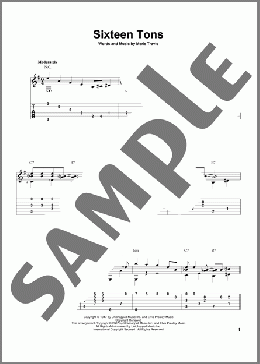 Sixteen Tons(Merle Travis/Tennessee Ernie Ford) 楽譜 ギター（その他） ダウンロード