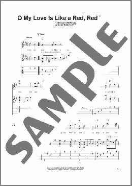 O My Love Is Like A Red, Red Rose(Traditional) 楽譜 ギター（その他） ダウンロード