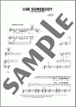 Use Somebody(Kings Of Leon) 楽譜 ピアノ & ボーカル & ギター ダウンロード