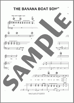 The Banana Boat Song (Day-O)(Jamaican Work Song) 楽譜 ピアノ & ボーカル & ギター ダウンロード