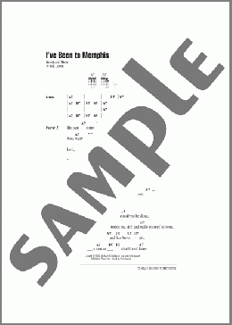 I've Been To Memphis(Lyle Lovett) 楽譜 ギター（コード） ダウンロード