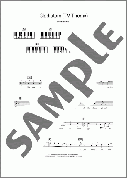 Gladiators (TV Theme)(Muff Murfin) 楽譜 ピアノ（歌詞 & コード） ダウンロード