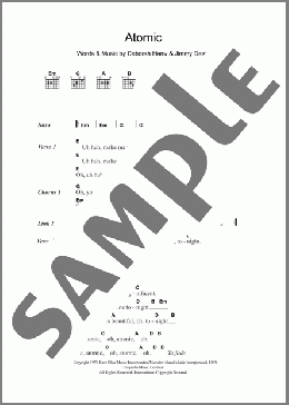 Atomic(Blondie) 楽譜 ギター（コード） ダウンロード