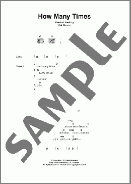How Many Times(Cat Stevens) 楽譜 ギター（コード） ダウンロード