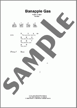 Banapple Gas(Cat Stevens) 楽譜 ギター（コード） ダウンロード