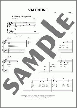 Valentine(Jim Brickman/Martina McBride/Jim Brickman with Martina McBride) 楽譜 ピアノ（ソロ） ダウンロード