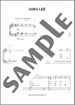 Aura Lee(W.W. Fosdick/George R. Poulton) 楽譜 ピアノ（ソロ） ダウンロード