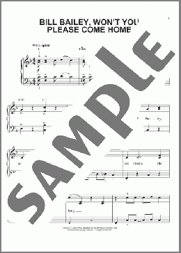 Bill Bailey, Won't You Please Come Home(Hughie Cannon) 楽譜 ピアノ（ソロ） ダウンロード