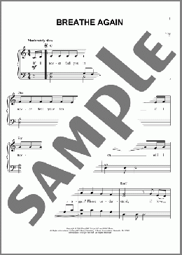 Breathe Again(Babyface/Toni Braxton) 楽譜 ピアノ（ソロ） ダウンロード