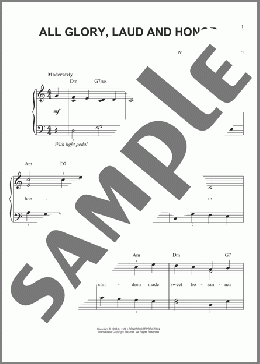 All Glory, Laud And Honor(John Mason Neale/Theodulph of Orleans) 楽譜 ピアノ（ソロ） ダウンロード