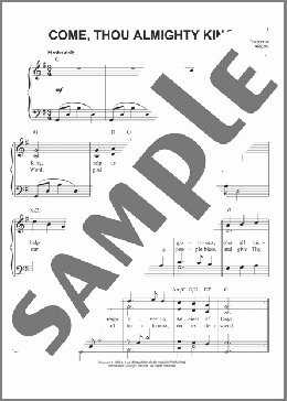 Come, Thou Almighty King(Felice de Giardini) 楽譜 ピアノ（ソロ） ダウンロード