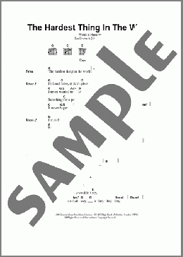 The Hardest Thing In The World(The Stone Roses) 楽譜 ギター（コード） ダウンロード