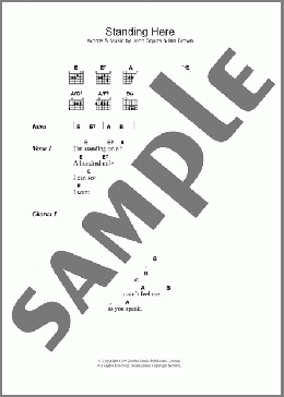 Standing Here(The Stone Roses) 楽譜 ギター（コード） ダウンロード