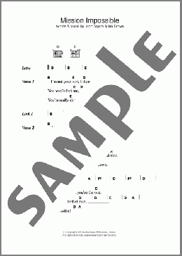 Mission Impossible(The Stone Roses) 楽譜 ギター（コード） ダウンロード