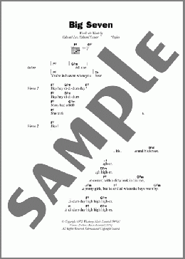Big Seven(Judge Dread) 楽譜 ギター（コード） ダウンロード