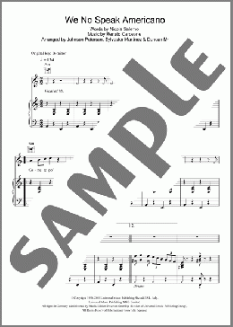 We No Speak Americano(Yolanda Be Cool & DCUP) 楽譜 その他 ダウンロード