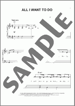 All I Want To Do(Sugarland) 楽譜 ピアノ（ソロ） ダウンロード