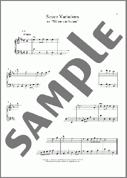 Seven Variations on Willem van Nassau, K. 25(Wolfgang Amadeus Mozart) 楽譜 ピアノ（ソロ） ダウンロード