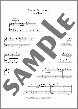 Twelve Variations on A Menuett, K. 179(Wolfgang Amadeus Mozart) 楽譜 ピアノ（ソロ） ダウンロード