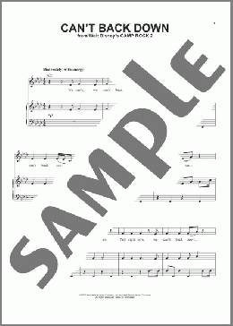 Can't Back Down (from Camp Rock 2)(Demi Lovato) 楽譜 ピアノ & ボーカル & ギター ダウンロード