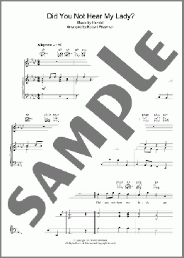 Did You Not Hear My Lady(Aled Jones) 楽譜 その他 ダウンロード