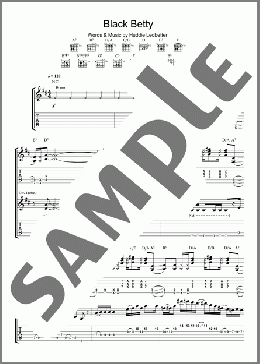 Black Betty(Ram Jam/Lead Belly) 楽譜 ギター（ソロ） ダウンロード