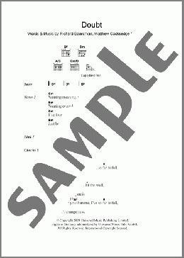 Doubt(Delphic) 楽譜 ギター（コード） ダウンロード