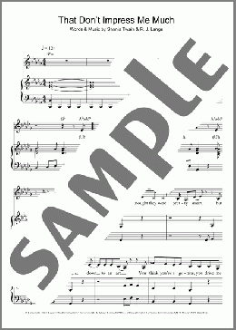 That Don't Impress Me Much(Shania Twain) 楽譜 ピアノ（ソロ） ダウンロード