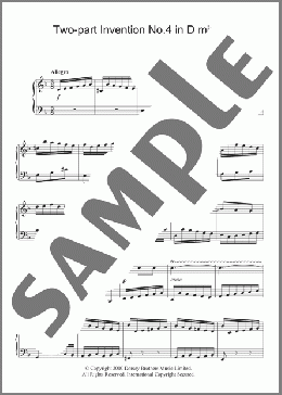 Two-Part Invention No. 4(Johann Sebastian Bach) 楽譜 ピアノ（ソロ） ダウンロード