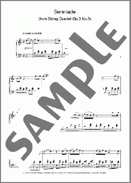 Serenade For Strings, Op. 3, No. 5(Franz Joseph Haydn) 楽譜 ピアノ（ソロ） ダウンロード