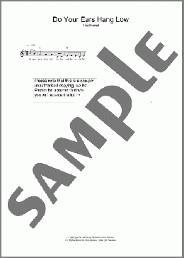 Do Your Ears Hang Low?(Traditional) 楽譜 その他 ダウンロード