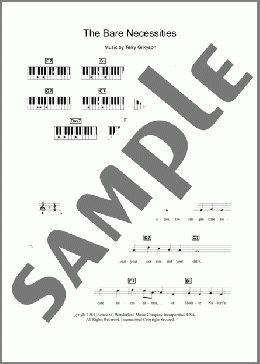 The Bare Necessities (from The Jungle Book)(Terry Gilkyson) 楽譜 ピアノ（歌詞 & コード） ダウンロード