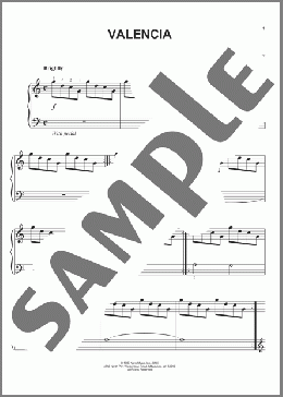 Valencia(David Lanz) 楽譜 ピアノ（ソロ） ダウンロード