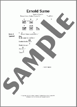 Ernold Same(Blur) 楽譜 ギター（コード） ダウンロード