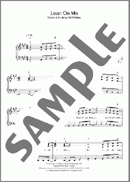 Lean On Me(Bill Withers/Glee (TV Series)/Glee Cast) 楽譜 ピアノ（ソロ） ダウンロード