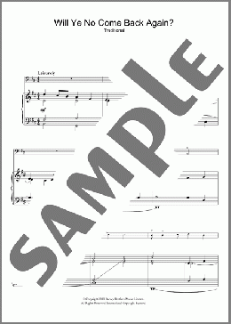 Will Ye No Come Back Again(Traditional) 楽譜 その他 ダウンロード