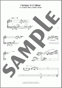 Fantasy In D Minor(Wolfgang Amadeus Mozart) 楽譜 ピアノ（ソロ） ダウンロード