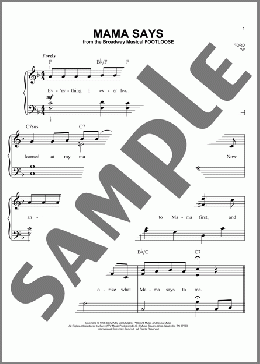 Mama Says(Tom Snow/Dean Pitchford/Footloose (Musical)) 楽譜 ピアノ（ソロ） ダウンロード