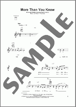 More Than You Know(William Rose) 楽譜 ウクレレ（弾き語り） ダウンロード