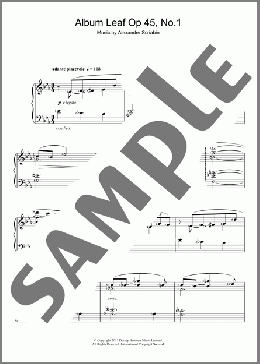 Album Leaf(Alexander Scriabin) 楽譜 ピアノ（ソロ） ダウンロード