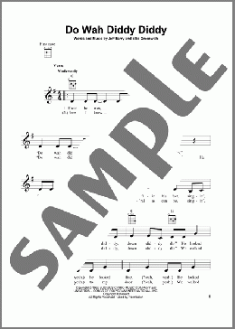Do Wah Diddy Diddy(Manfred Mann) 楽譜 ウクレレ（弾き語り） ダウンロード